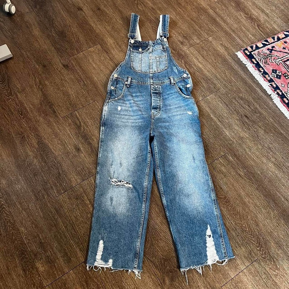 Free People Denim Overalls